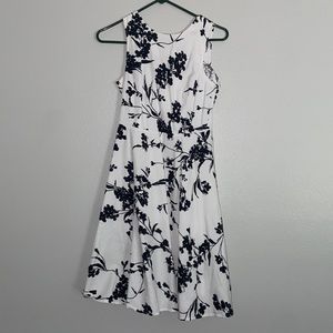 Vintage 50’s style black and white floral dress.